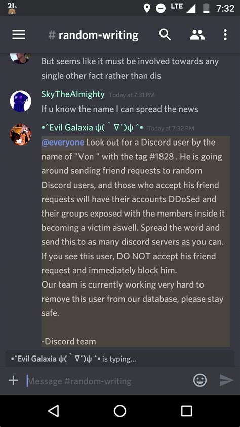 When the members list shows up on the right panel, check if you can see the Dyno bot on this list. . Discord copypasta warning